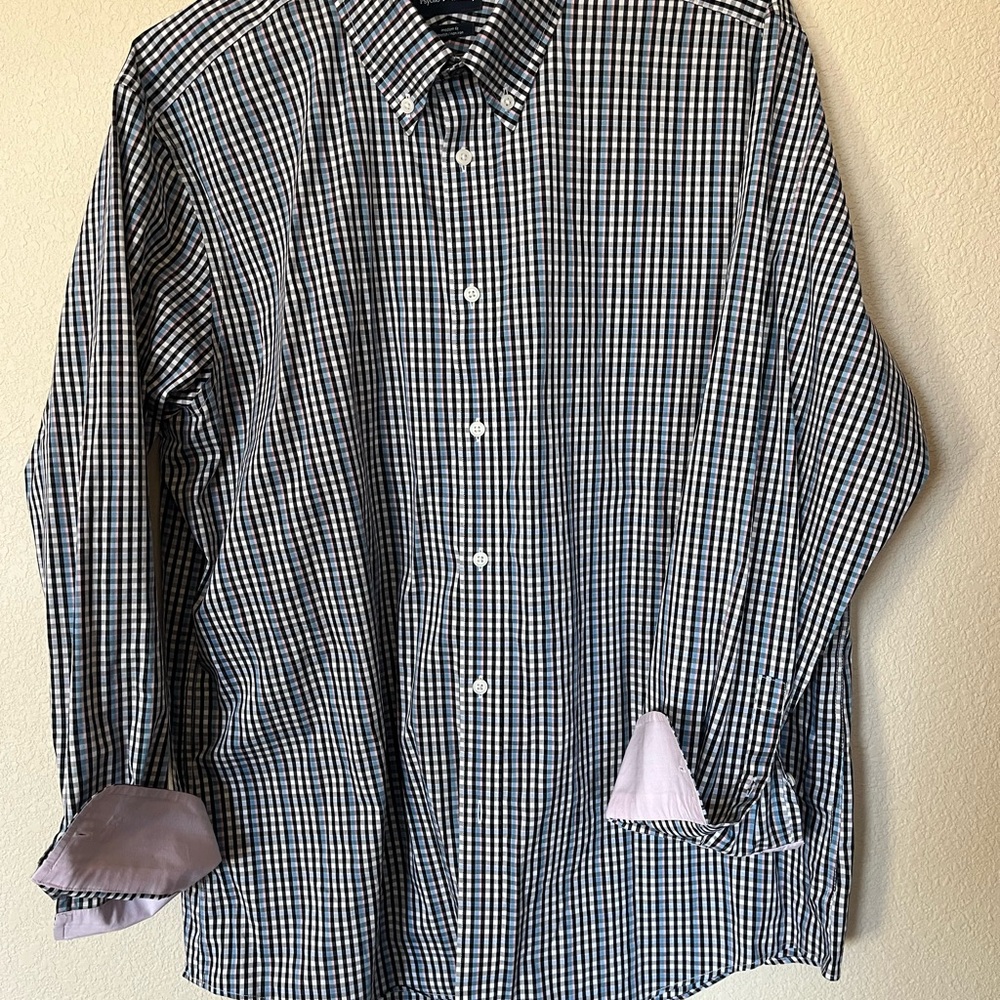 Psycho Bunny Navy and White Checkered Shirt